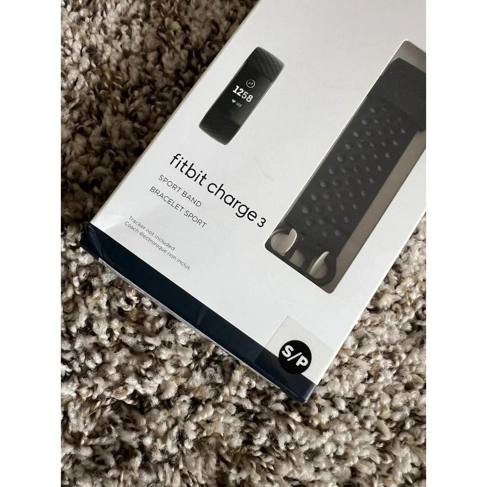Fitbit Charge 3 Sport Band S Small Black Breathable Replacement Strap New Sealed